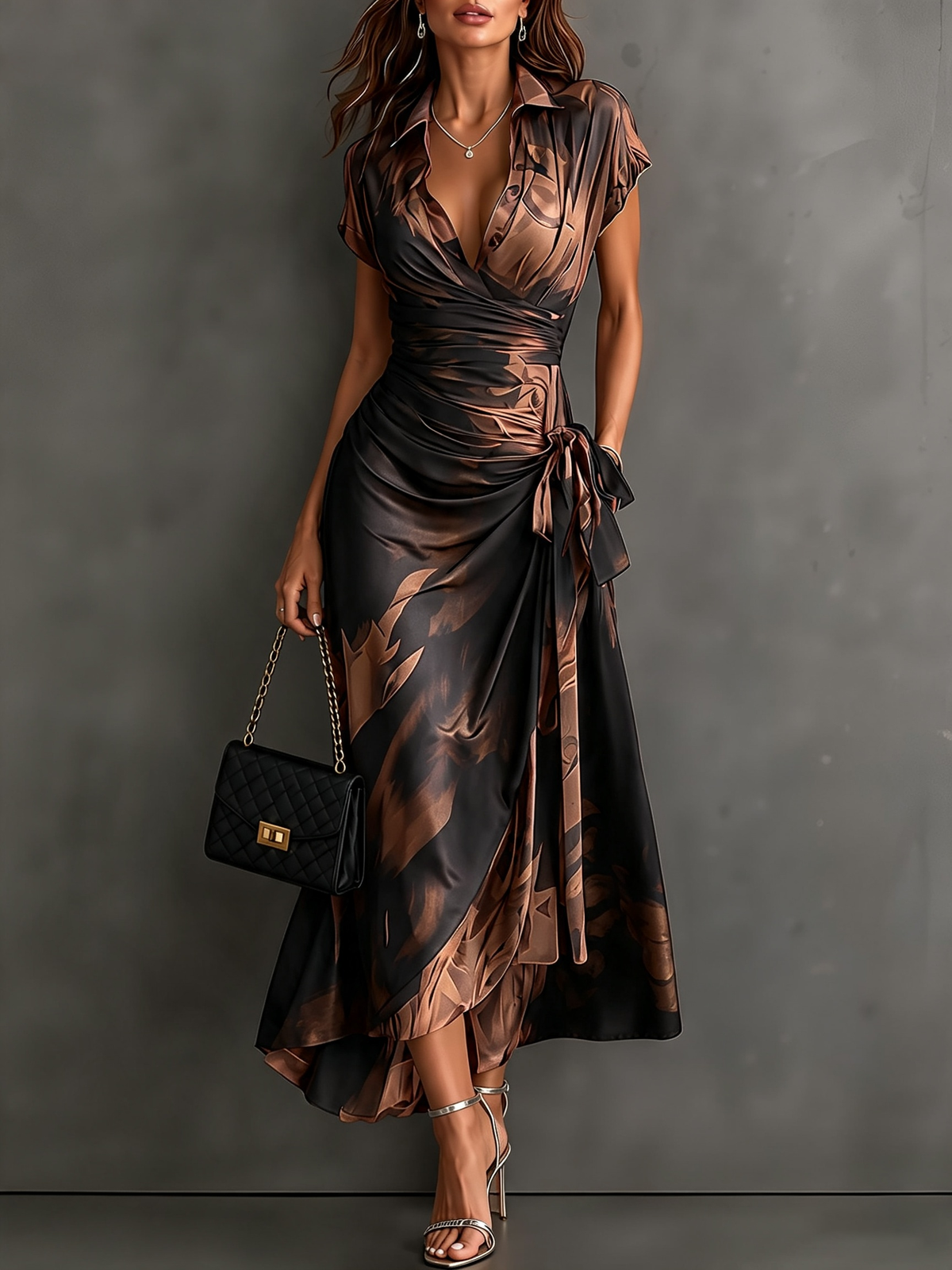Carla | Abstract Print Midi Dress