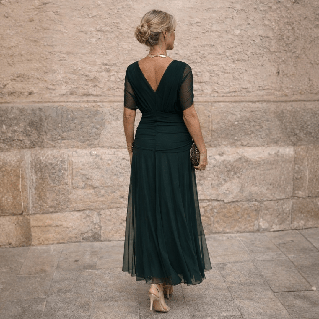 Norma - Off-Shoulder Chiffon Wrap Dress