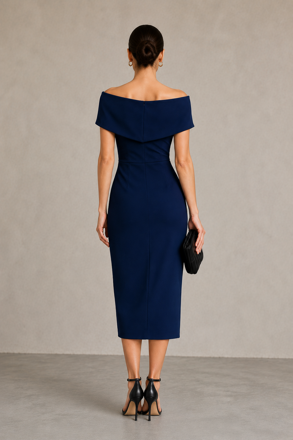Elegant Short-sleeved Slim-fit Pleated Midi Dress