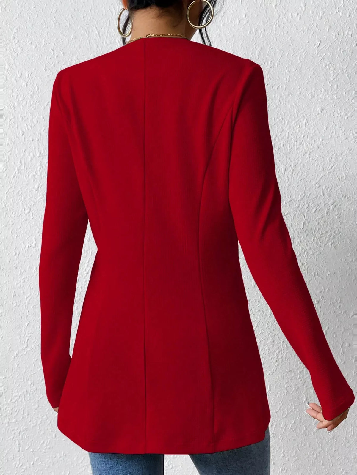 One Button Long Sleeve Blazer