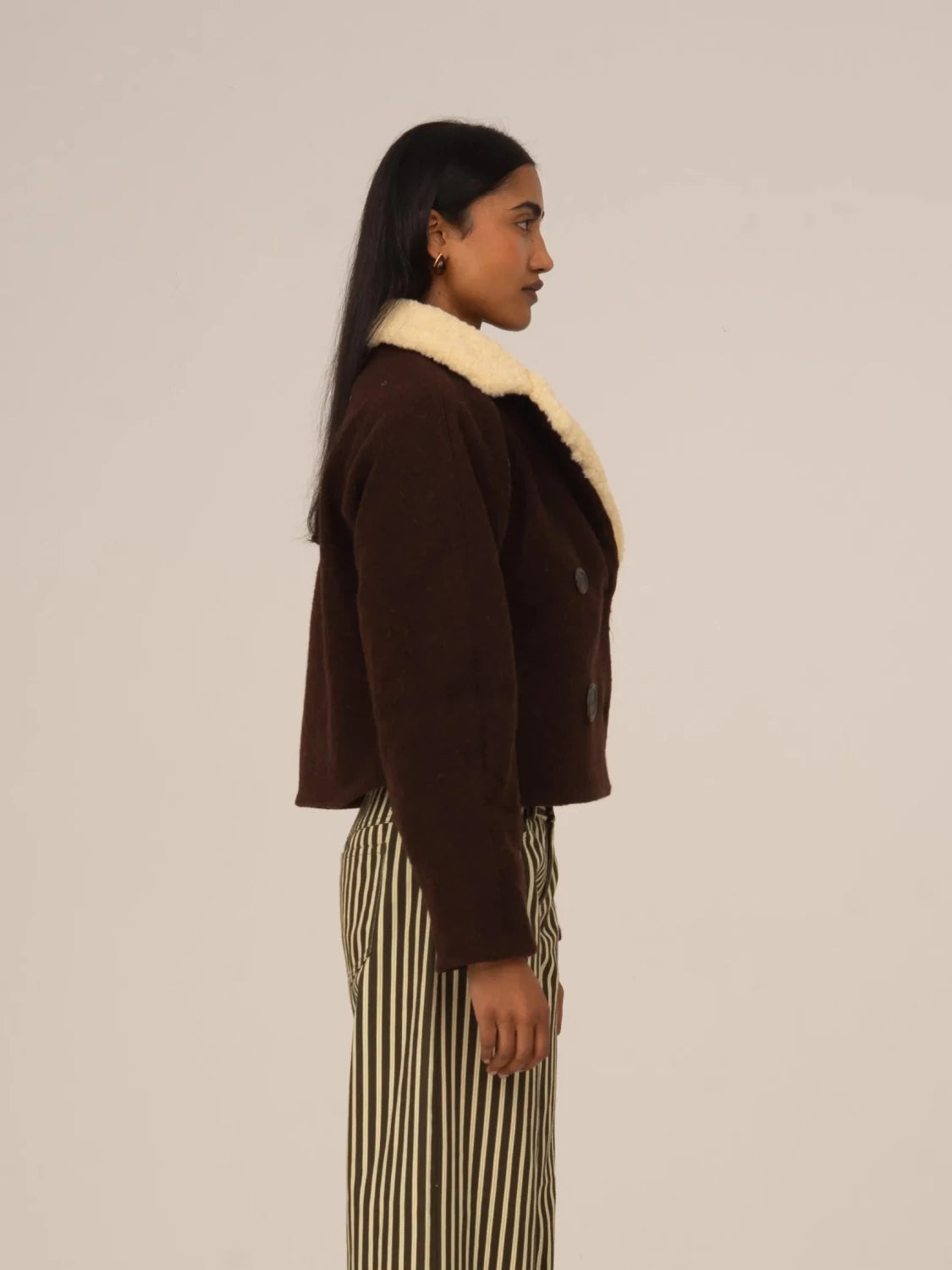 Acorn Cropped Brown Jacket