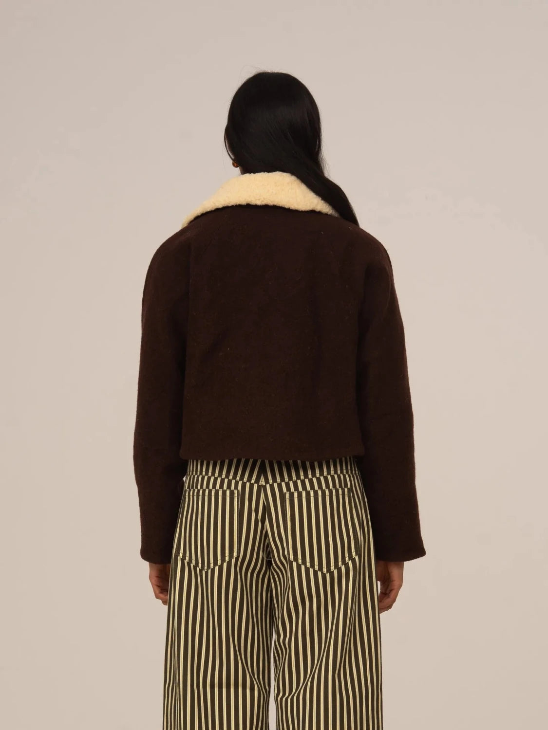 Acorn Cropped Brown Jacket