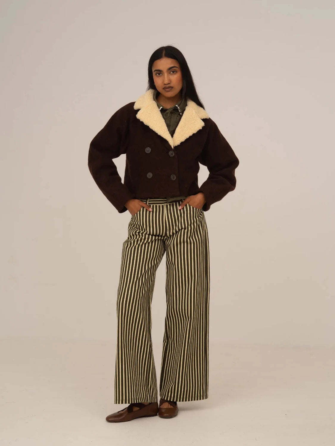 Acorn Cropped Brown Jacket