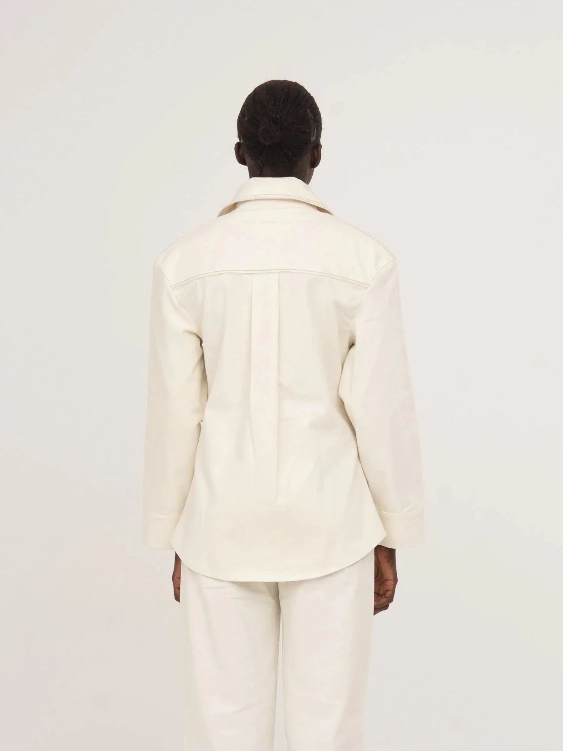 Agenda Cream Fitted Denim Over Shirt