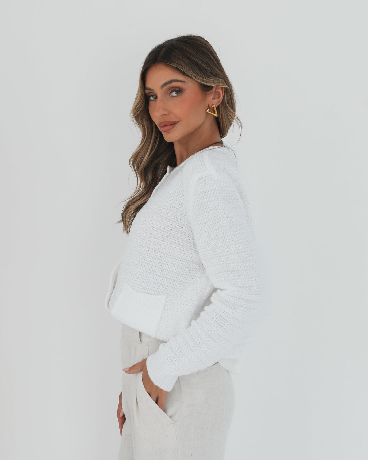 Anora White Cardigan