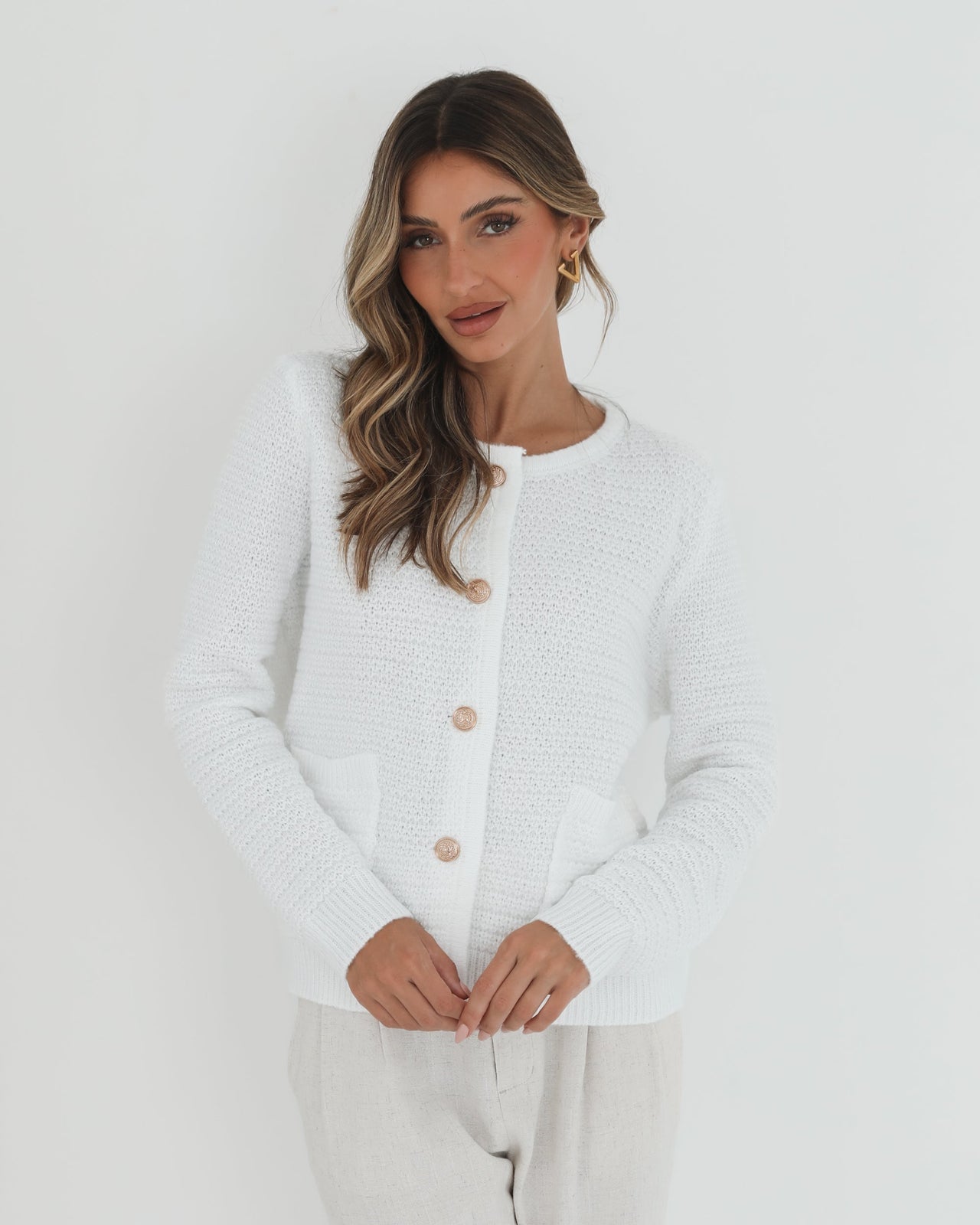 Anora White Cardigan