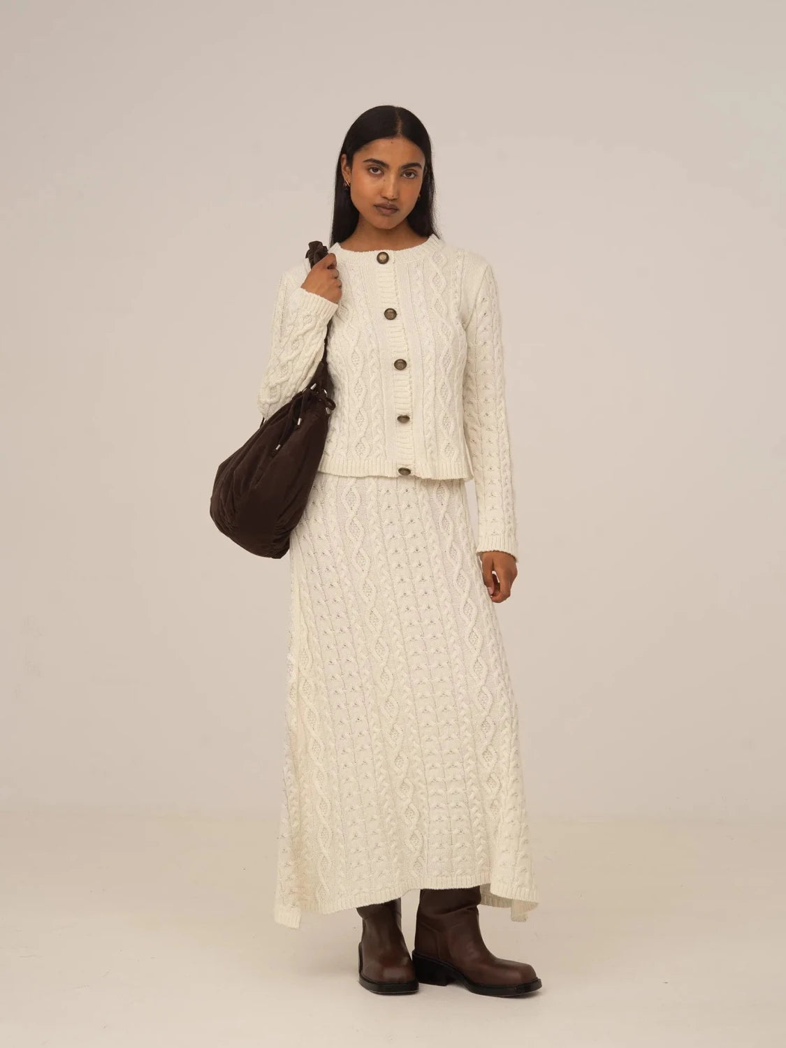 Bare Knit White Cardigan