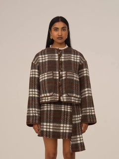 Barefoot Plaid Brown Jacket