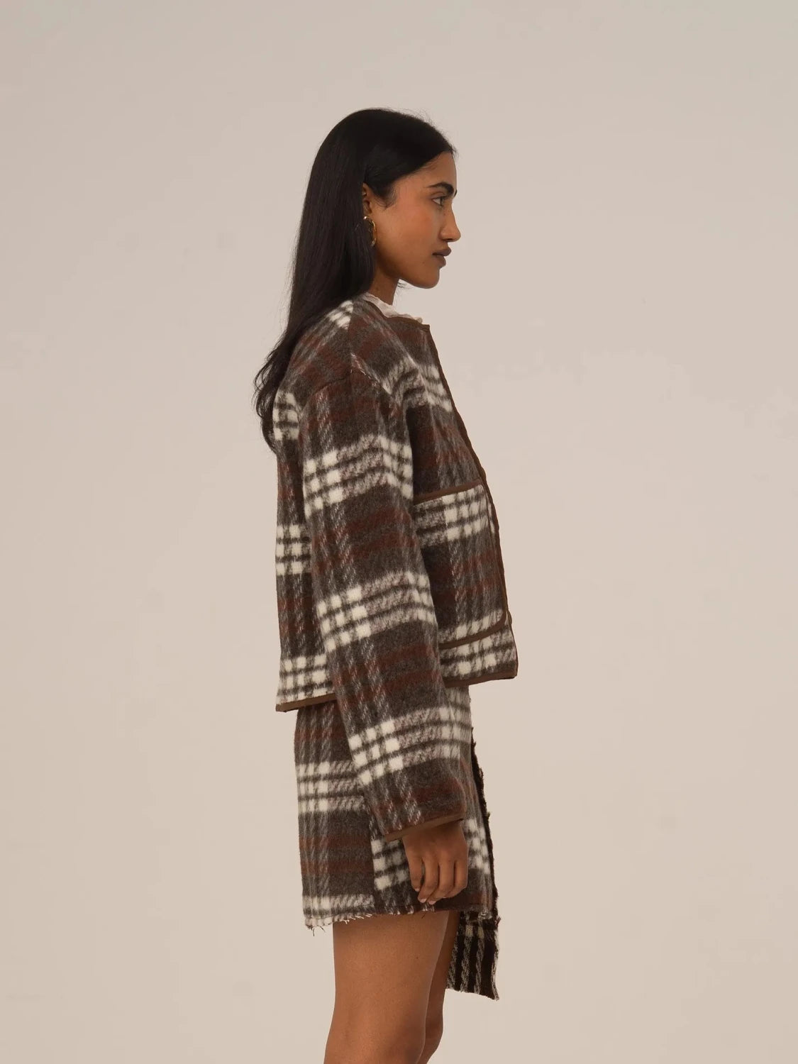 Barefoot Plaid Brown Jacket