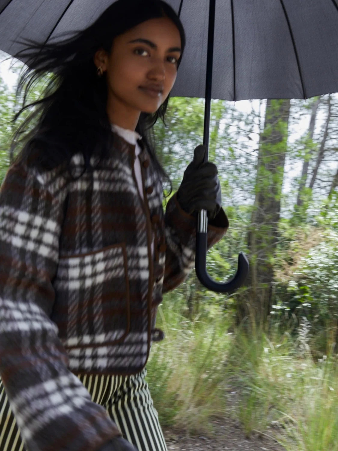 Barefoot Plaid Brown Jacket