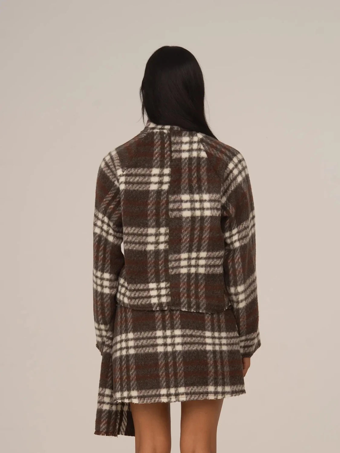 Barefoot Plaid Brown Turtleneck Overshirt