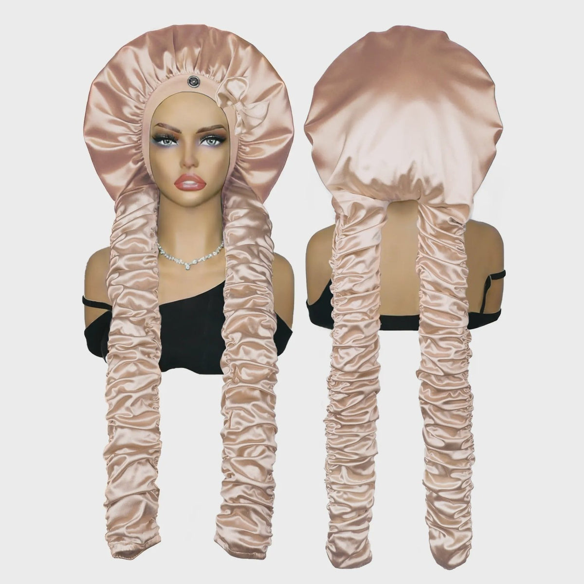 Satin Stretch Non-Slip Sleep Bonnet for Curly Hair