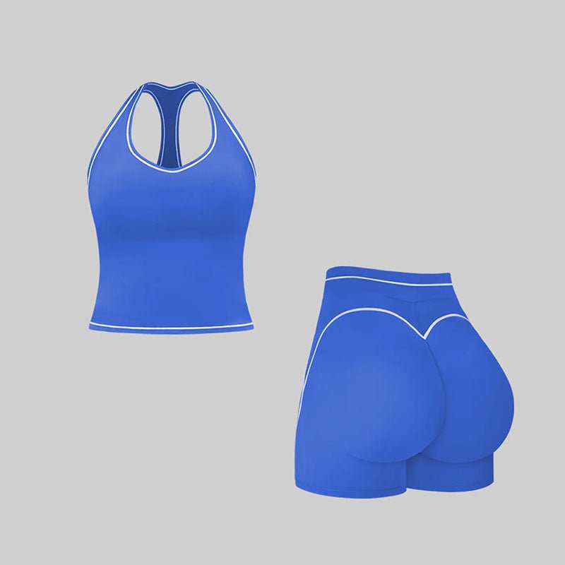 H-Back Sports Top and Shorts Fitness Set