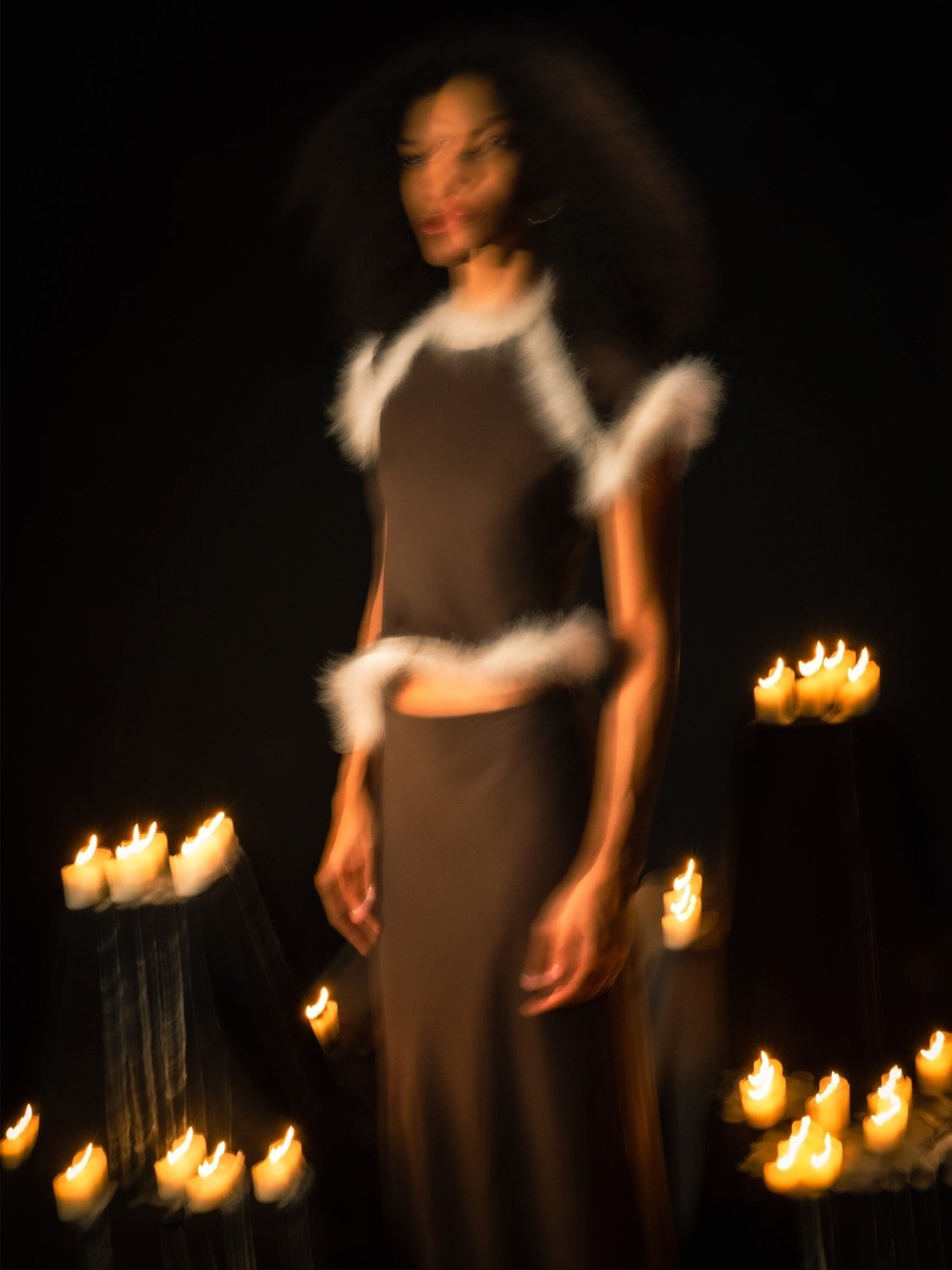 Brown Balance Feather Skirt