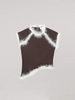 Brown Balance Feather Top