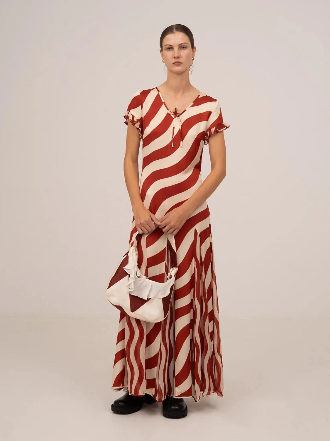 Candycane Argyle Burgundy Print Bag