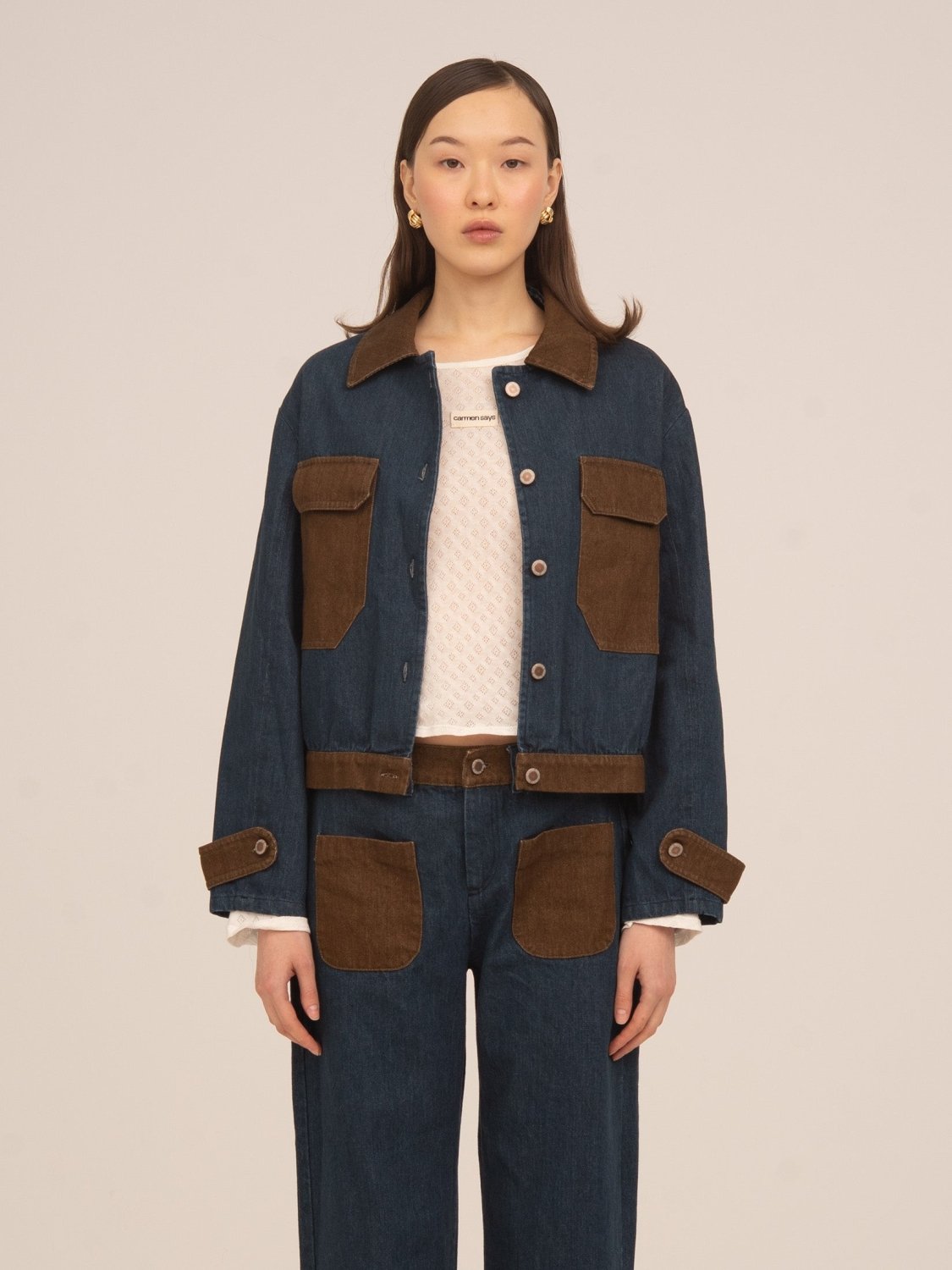 Backstreet Blue and Brown Denim Jacket