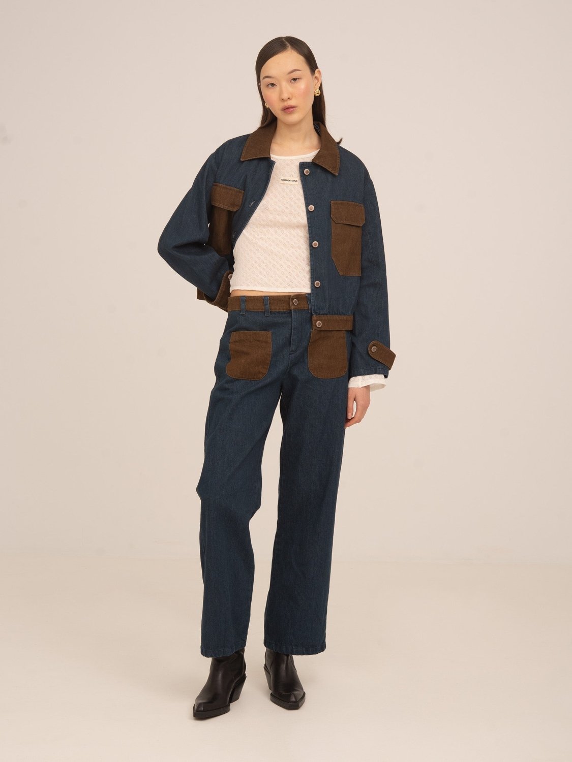 Backstreet Blue and Brown Denim Jacket