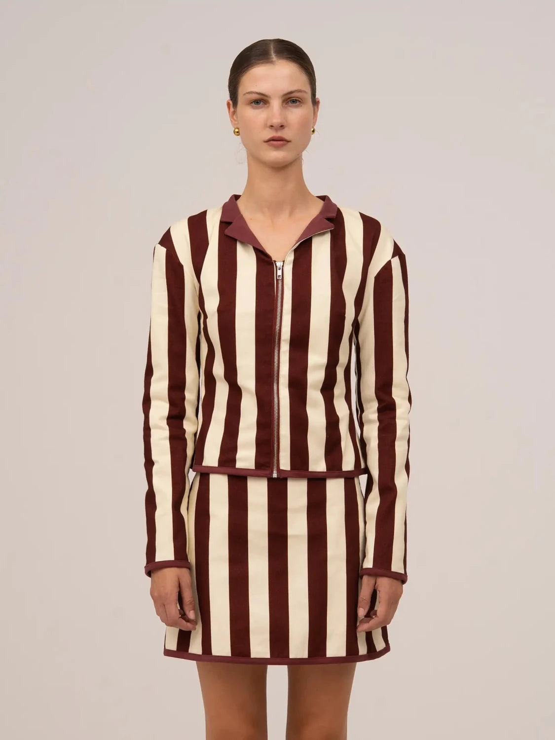 Whistle Burgundy Striped Jacket