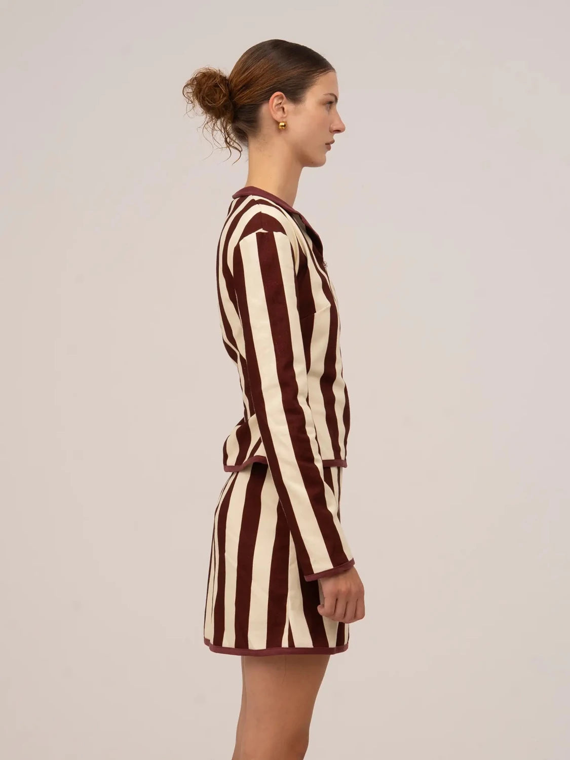 Whistle Burgundy Striped Jacket