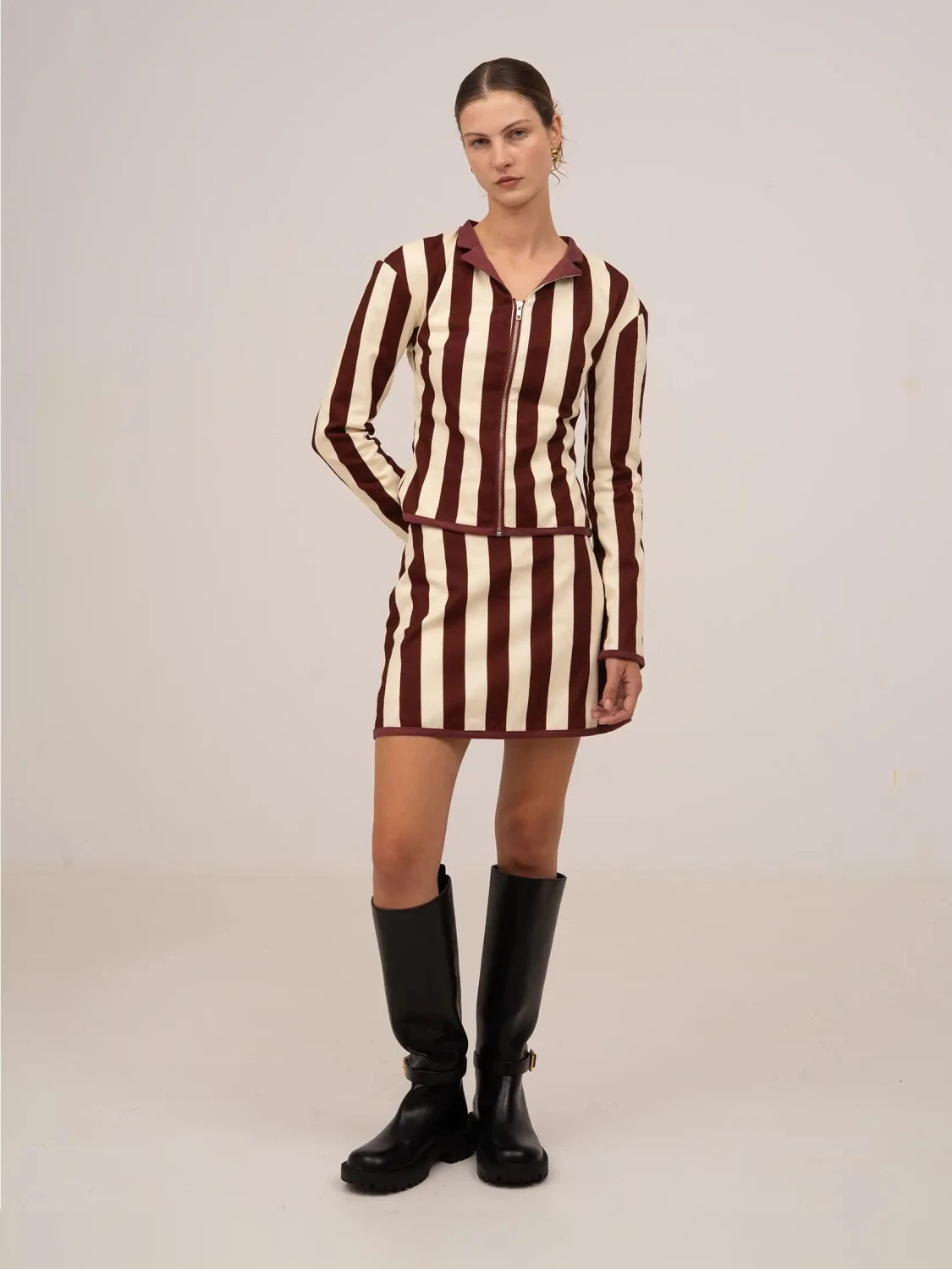 Whistle Burgundy Striped Jacket