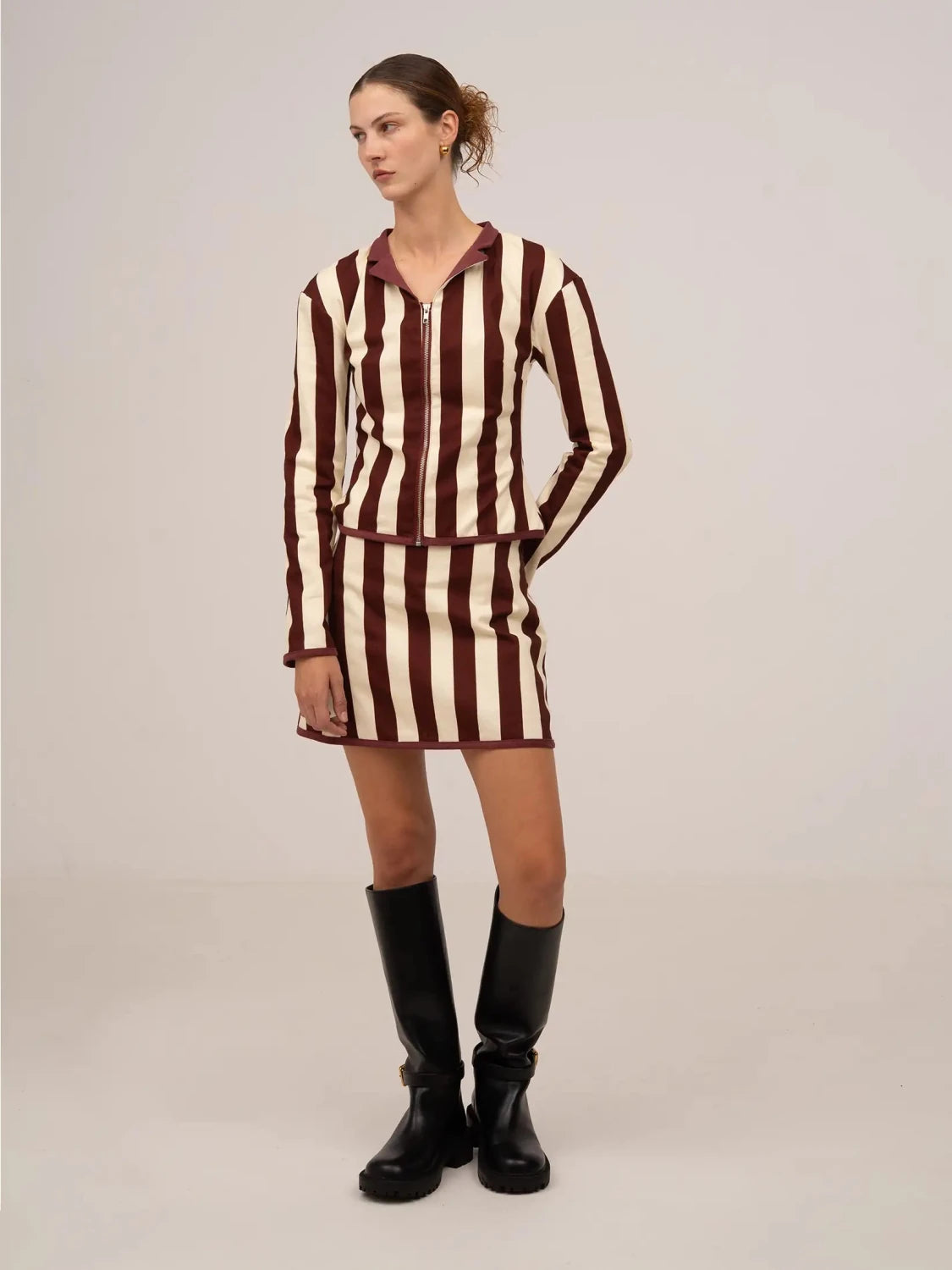 Whistle Burgundy Striped Jacket