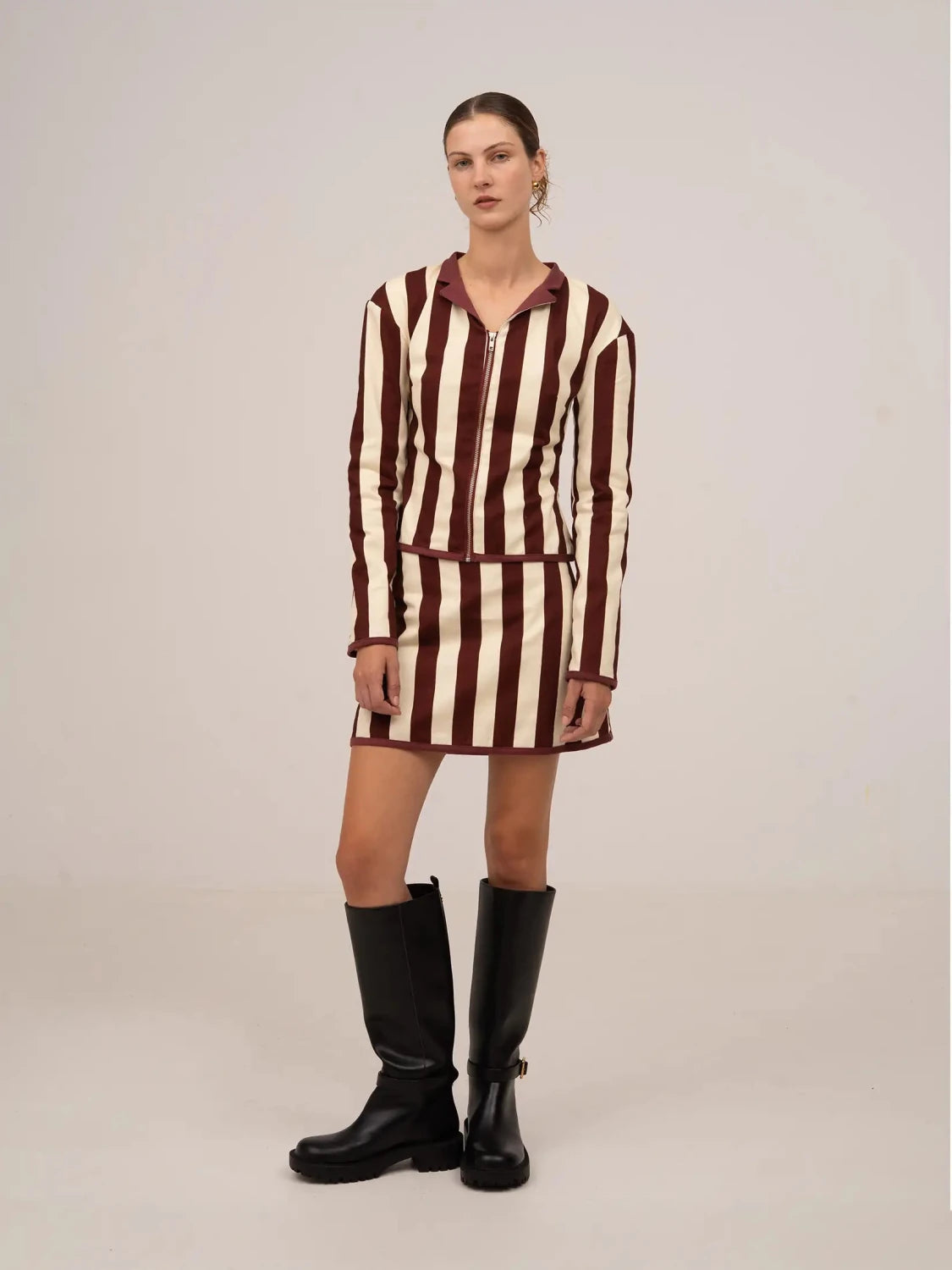 Whistle Burgundy Striped Jacket
