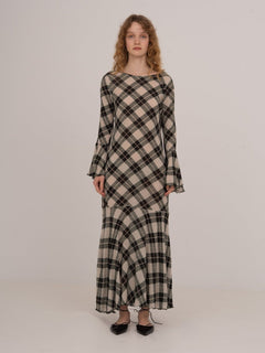 Classic Argyle-inspired Geometric Print Jester Dress