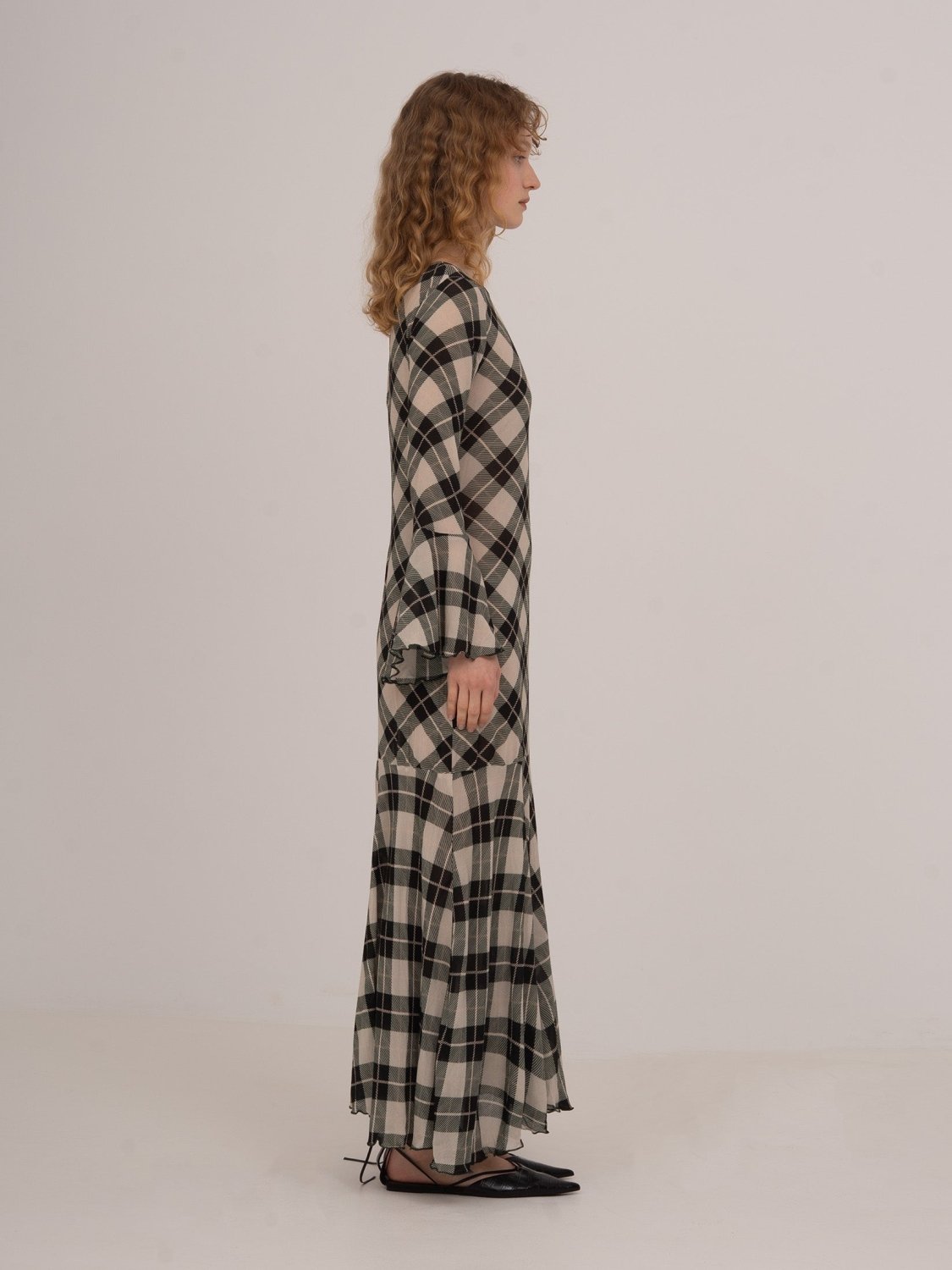Classic Argyle-inspired Geometric Print Jester Dress