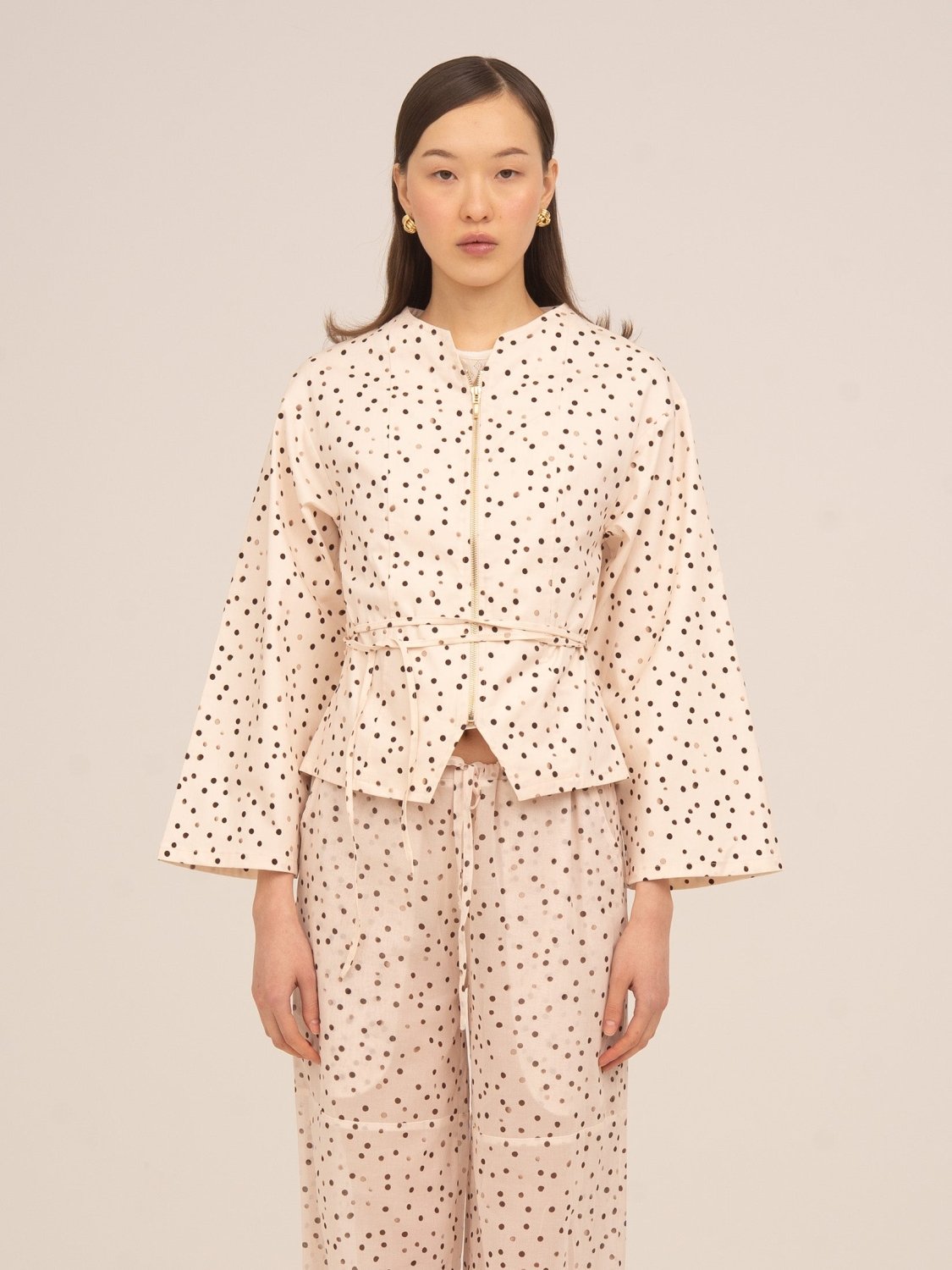 Cream Polka Dot Fuji Jacket