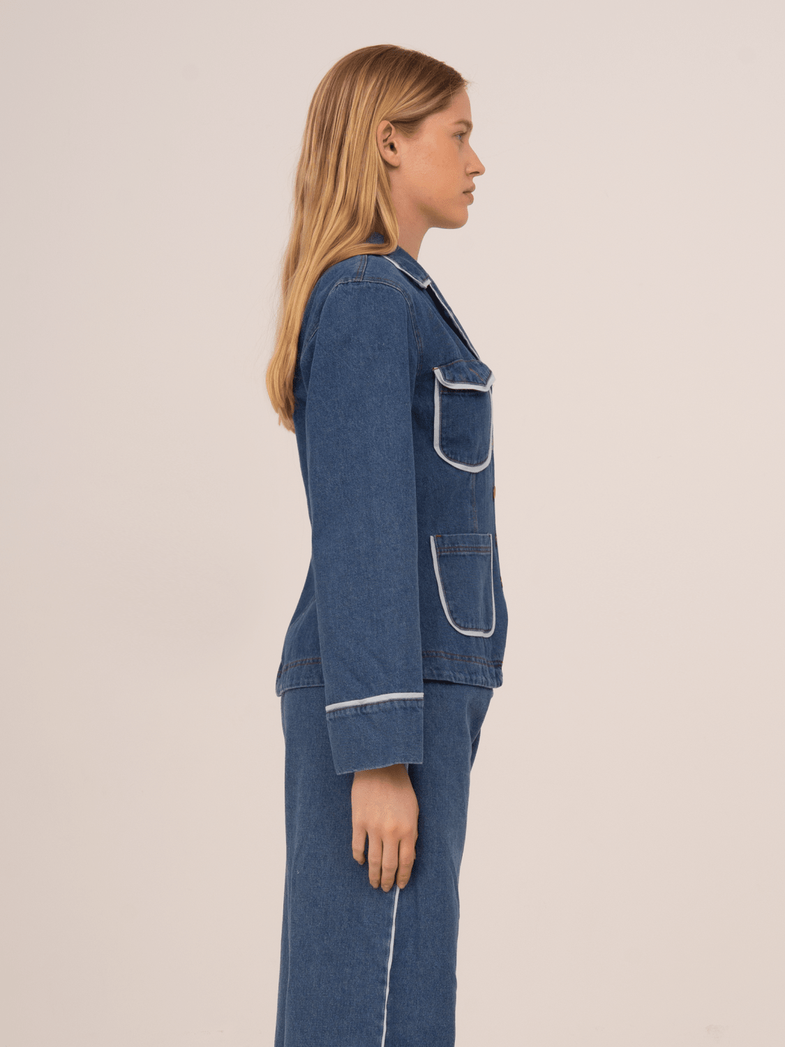 Flash Denim Fitted Denim Jacket