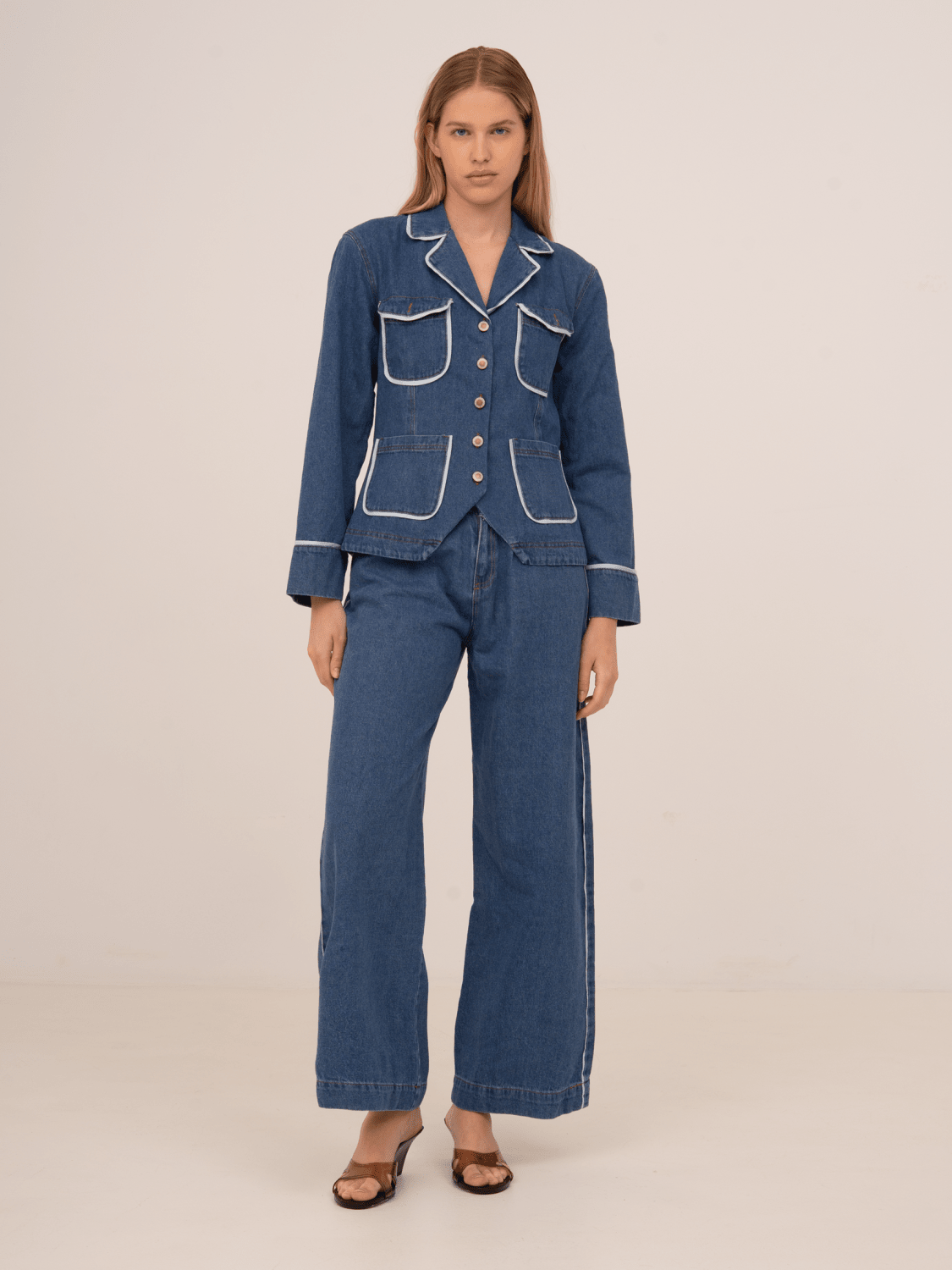 Flash Denim Fitted Denim Jacket