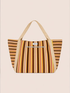 Sunlight Striped Beach Tote Bag