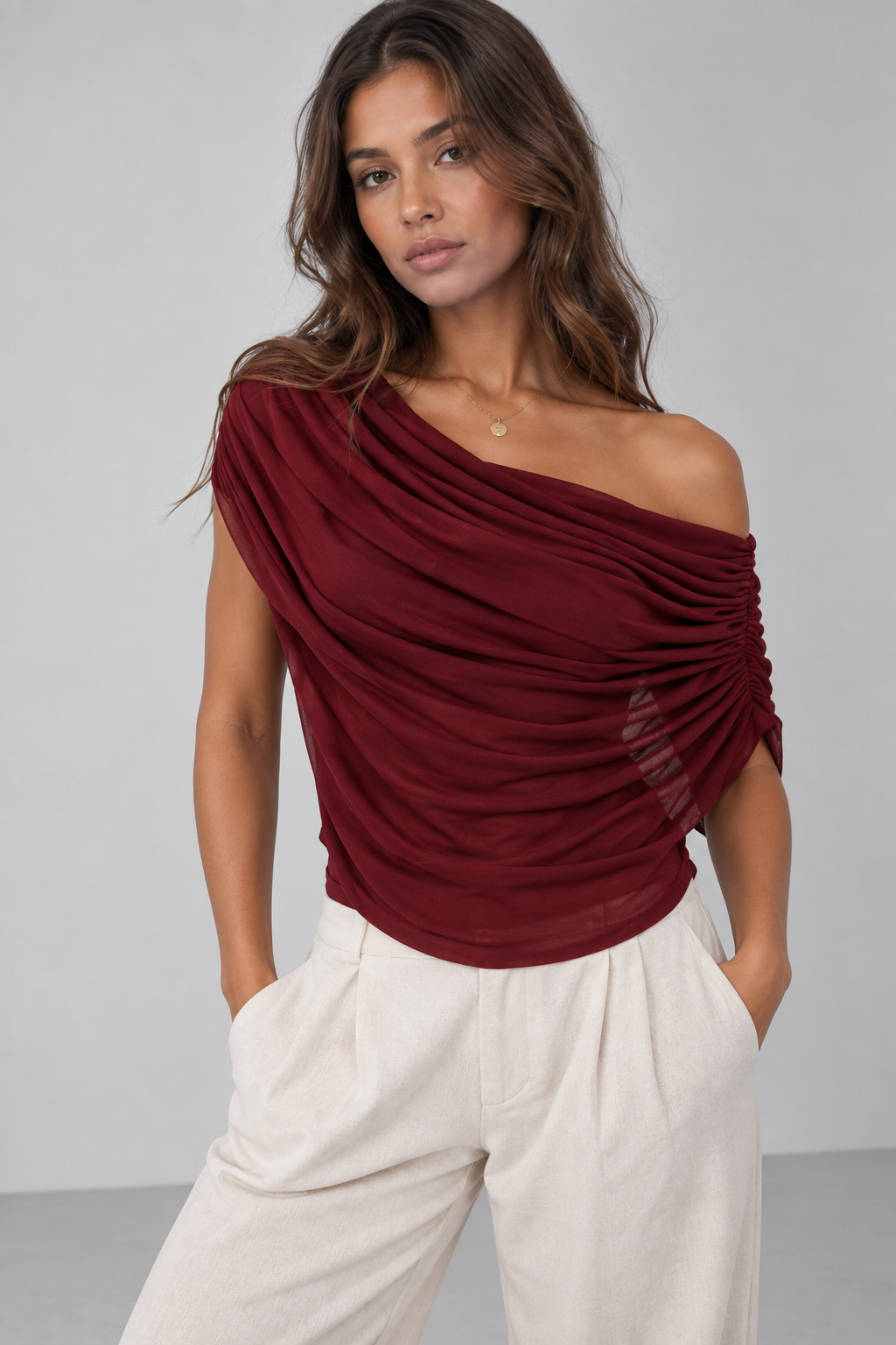 The Elara Draped Elegance Top