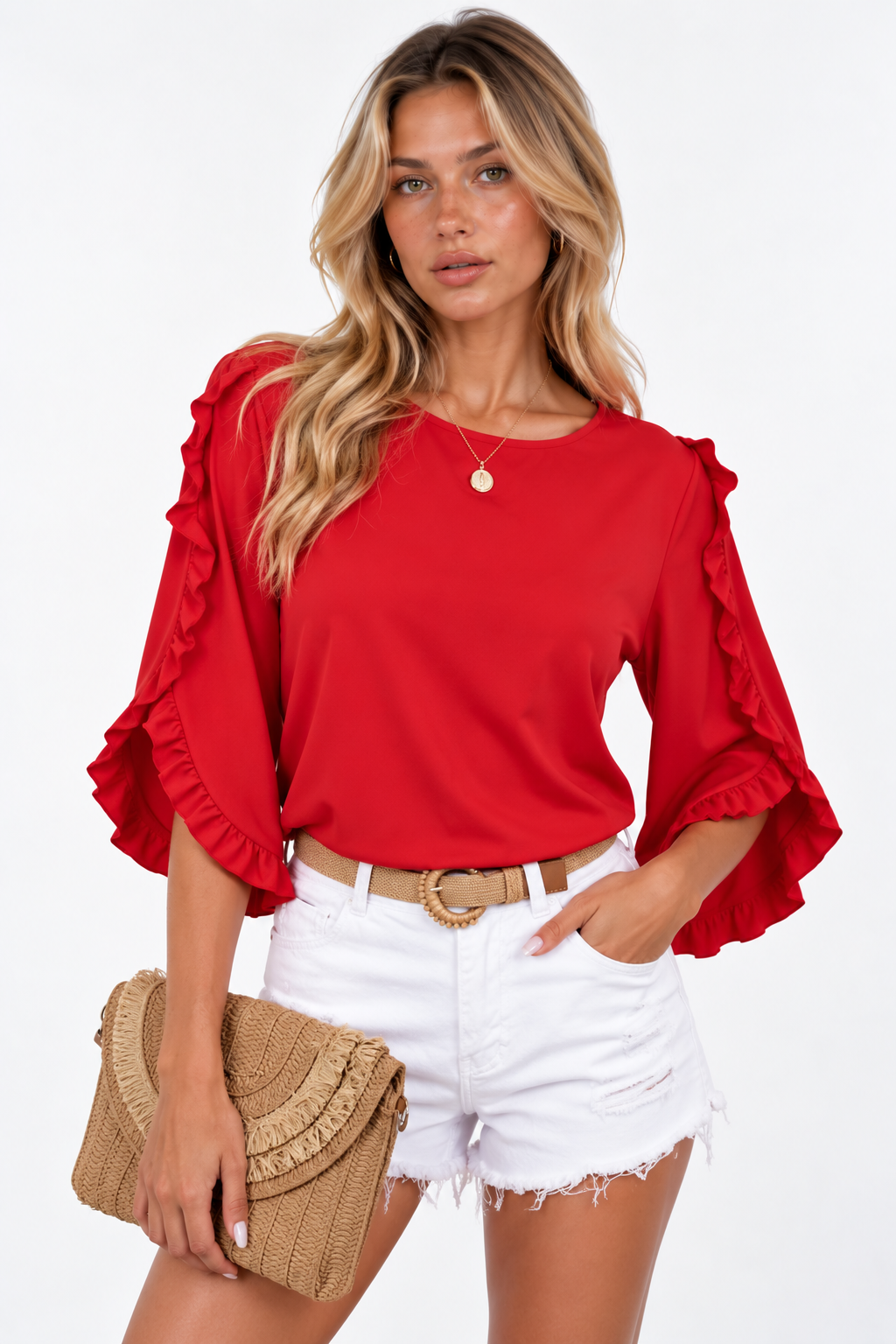 The Elara Ruffle-Sleeve Blouse