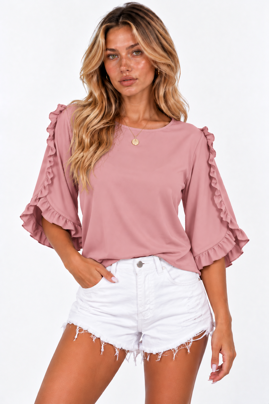 The Elara Ruffle-Sleeve Blouse