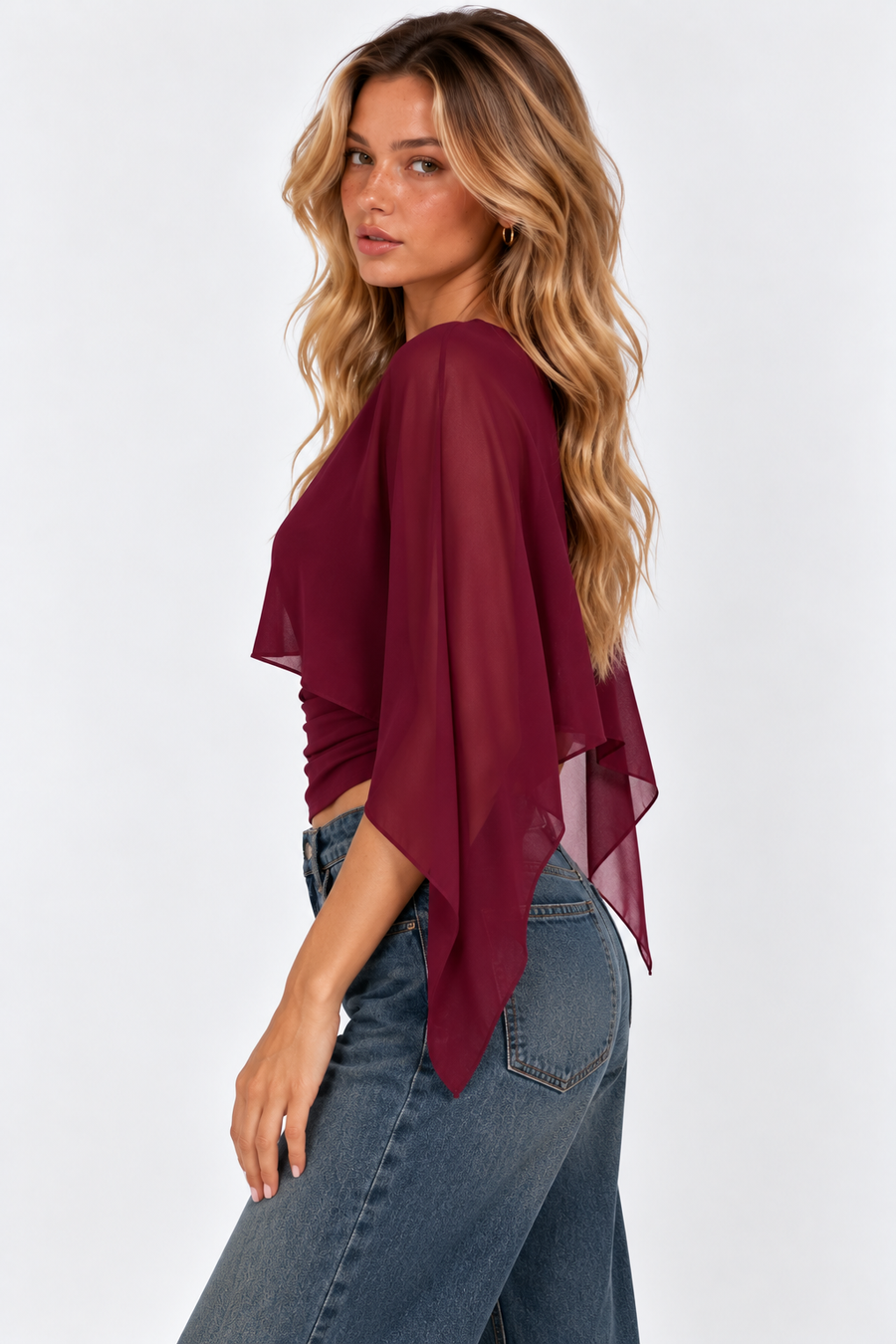 The Elara Cape Sleeve Blouse