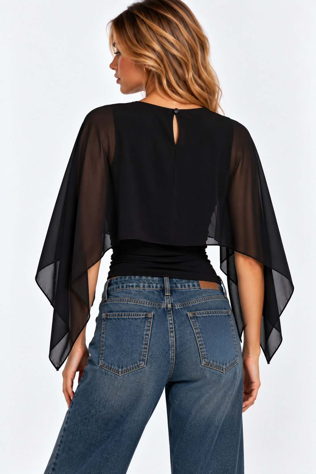 The Elara Cape Sleeve Blouse