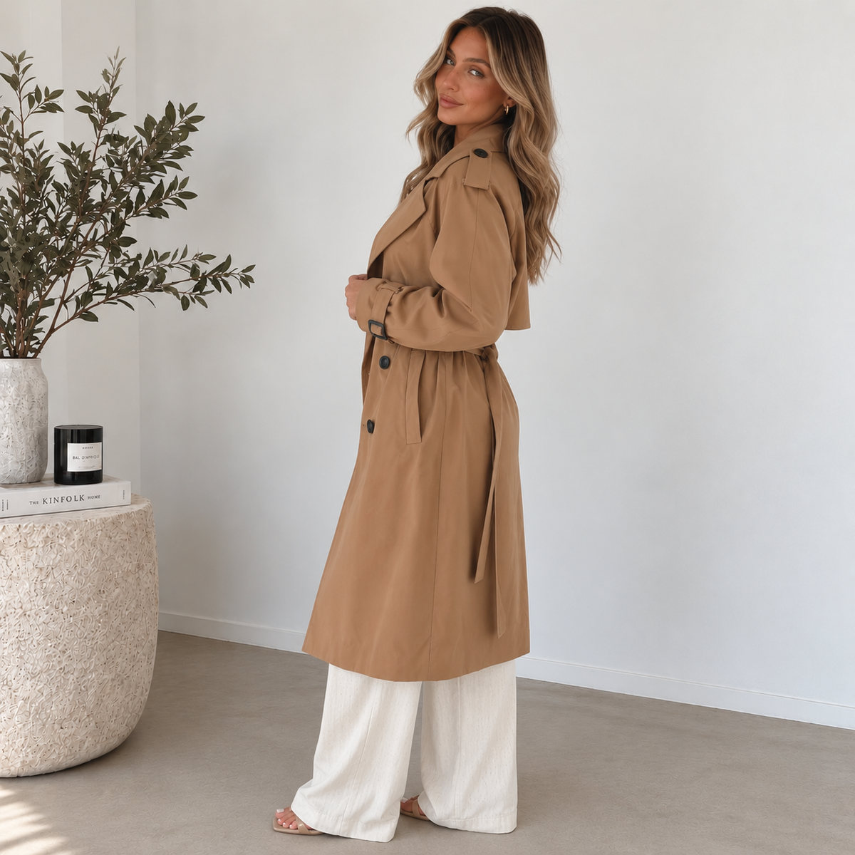 Dahrah Trench Coat - Tan