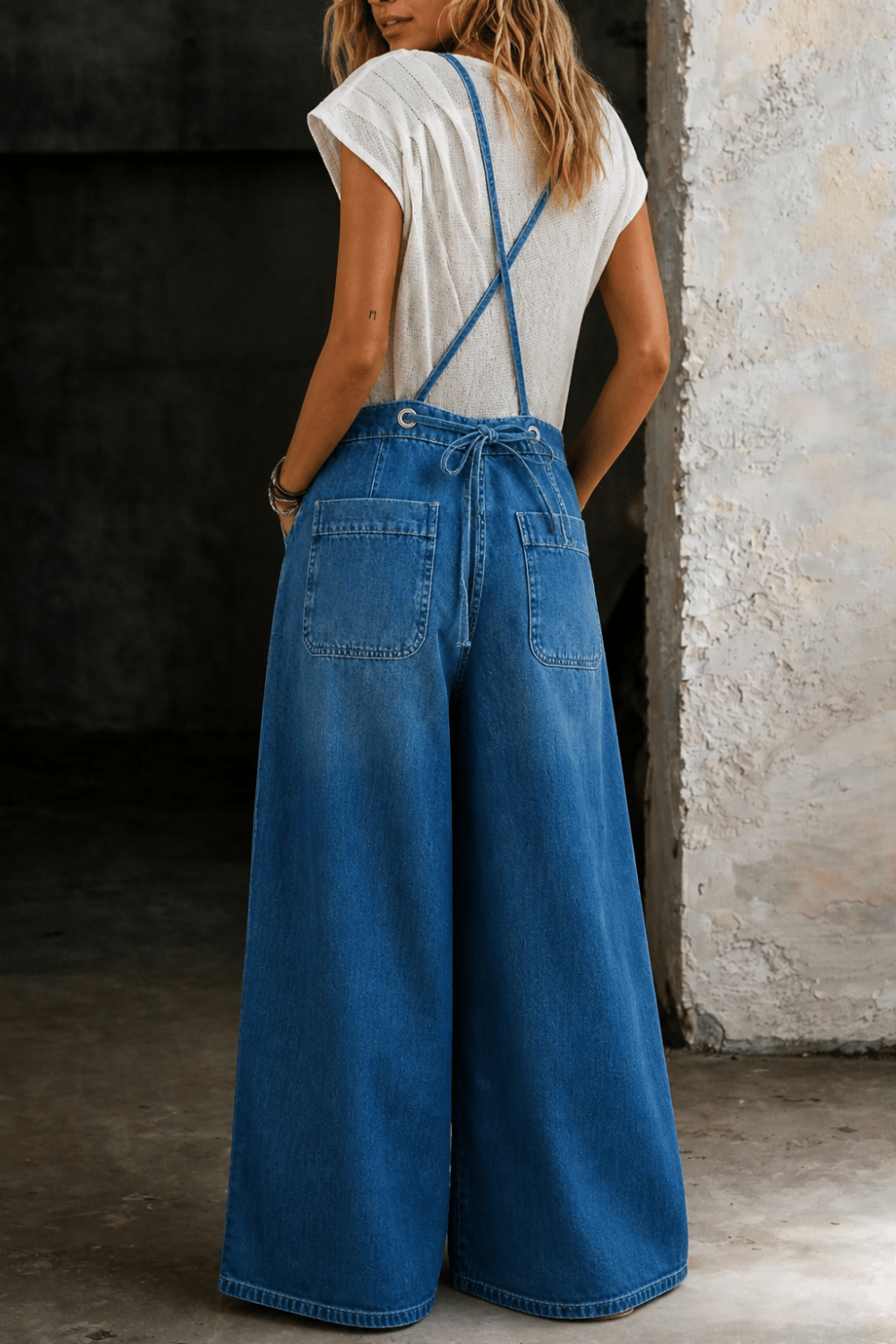 Elizabeth | Wide Leg Suspender Jumpsuit