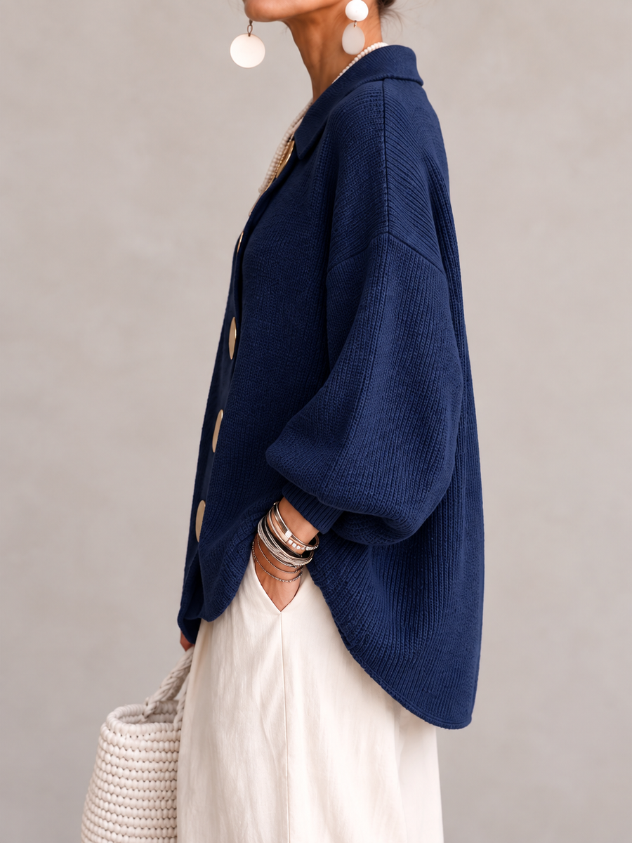 Isadora | Oversized Gold Button Cardigan | FINAL SALE