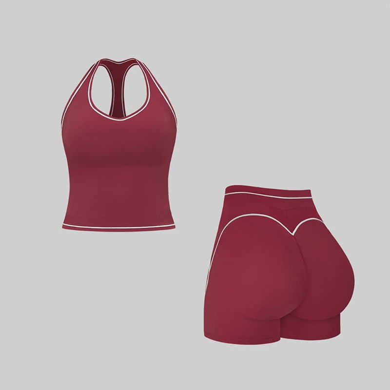 H-Back Sports Top and Shorts Fitness Set
