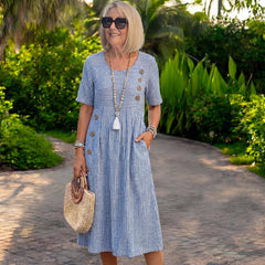 Agata | Striped Midi Dress