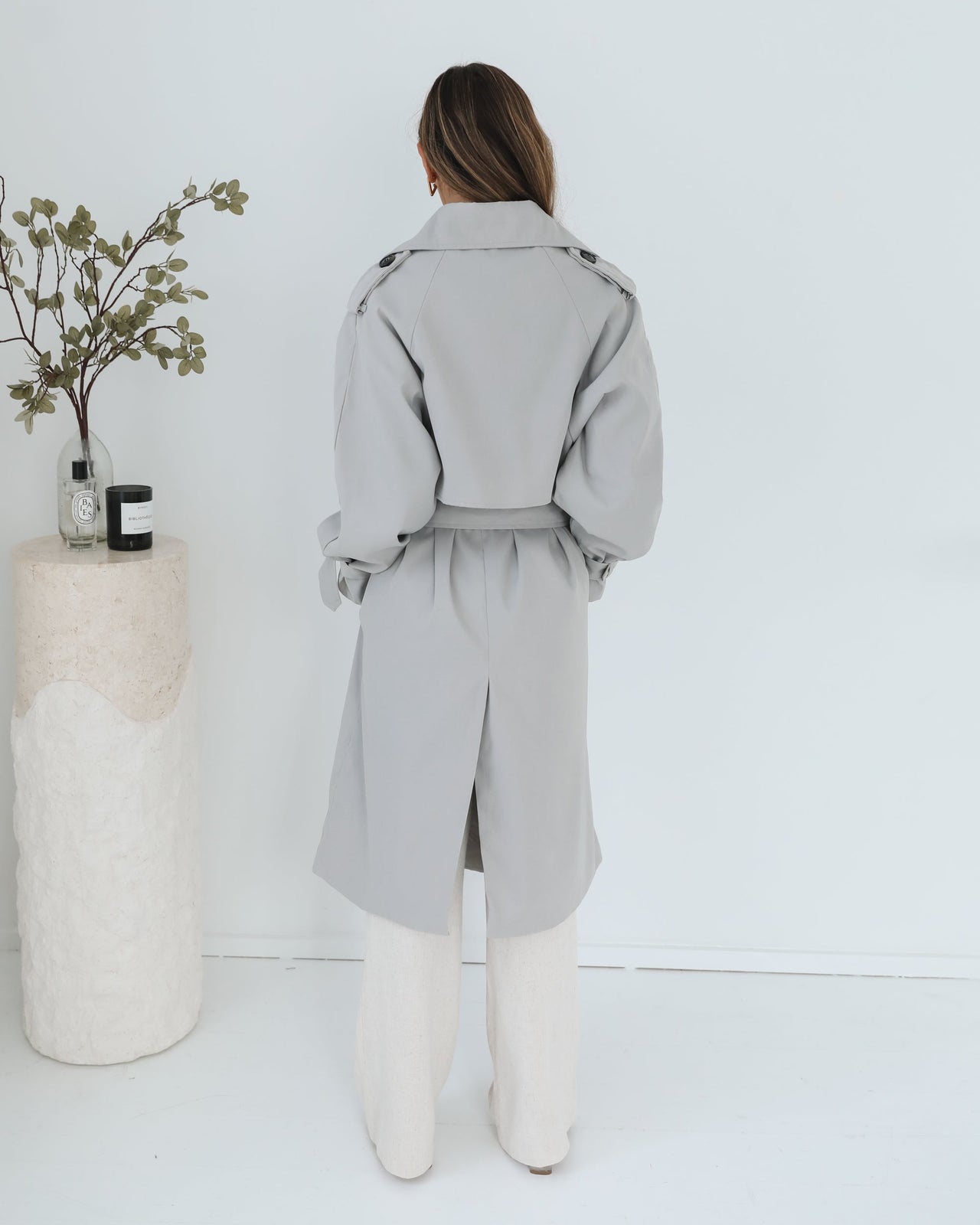 Dahrah Grey Trench Coat