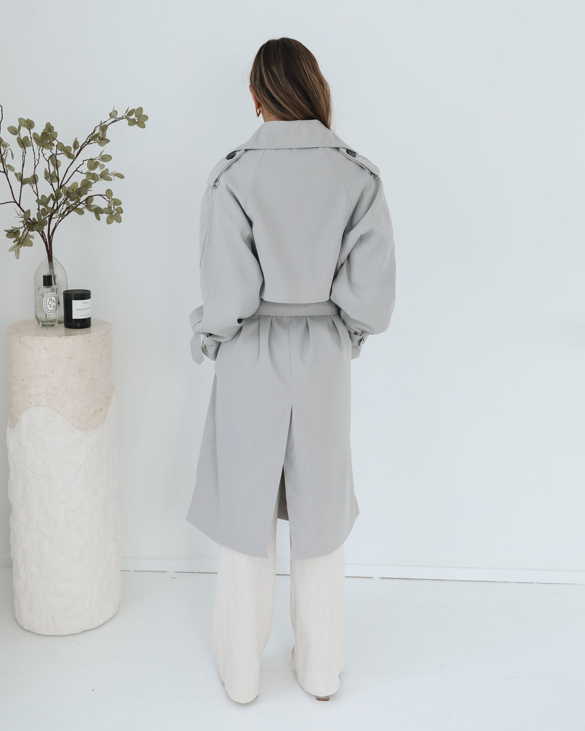 Dahrah Grey Trench Coat