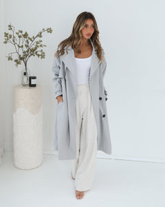 Dahrah Grey Trench Coat