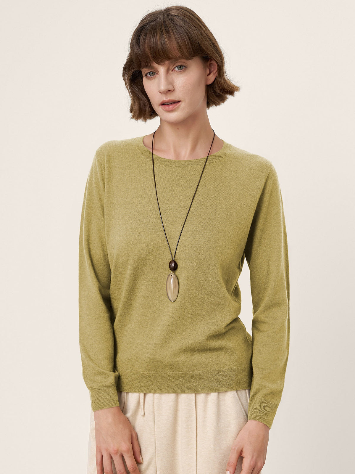 Extra-Fine Merino Wool Essential Crew Neck Knit Sweater BRIDGET