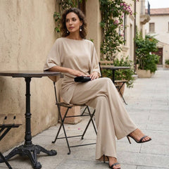 Gabriela | Draped Blouse & Wide-Leg Pant Set | FINAL SALE