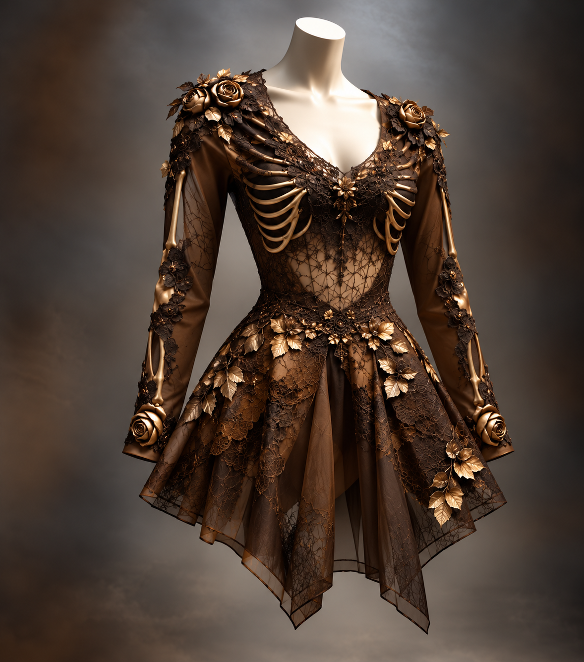 Women's Vintage Long Sleeve Mini Dress | Halloween
