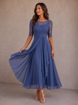 Beatrice | Lace and Chiffon Dress